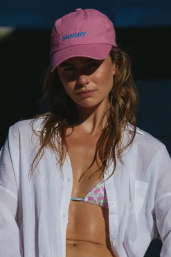 BRIGHT CAP (PINK WASHED WITH BLUE LOGO)>Bright Swimwear Store